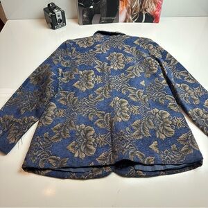 Denim&Co Blue and Gold Floral Jacket